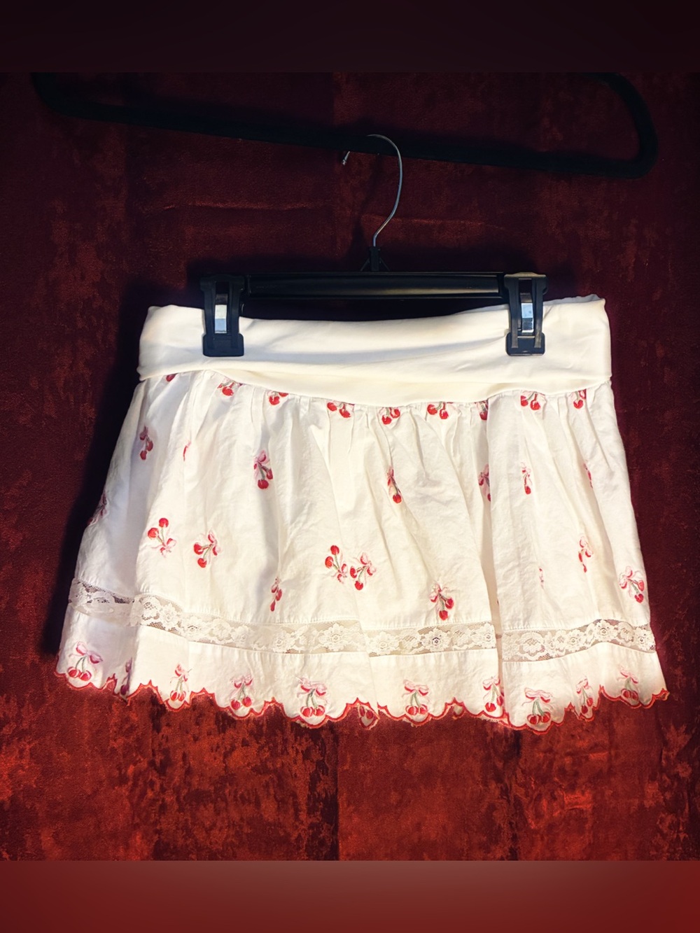 Fold Over Cherry Skirt